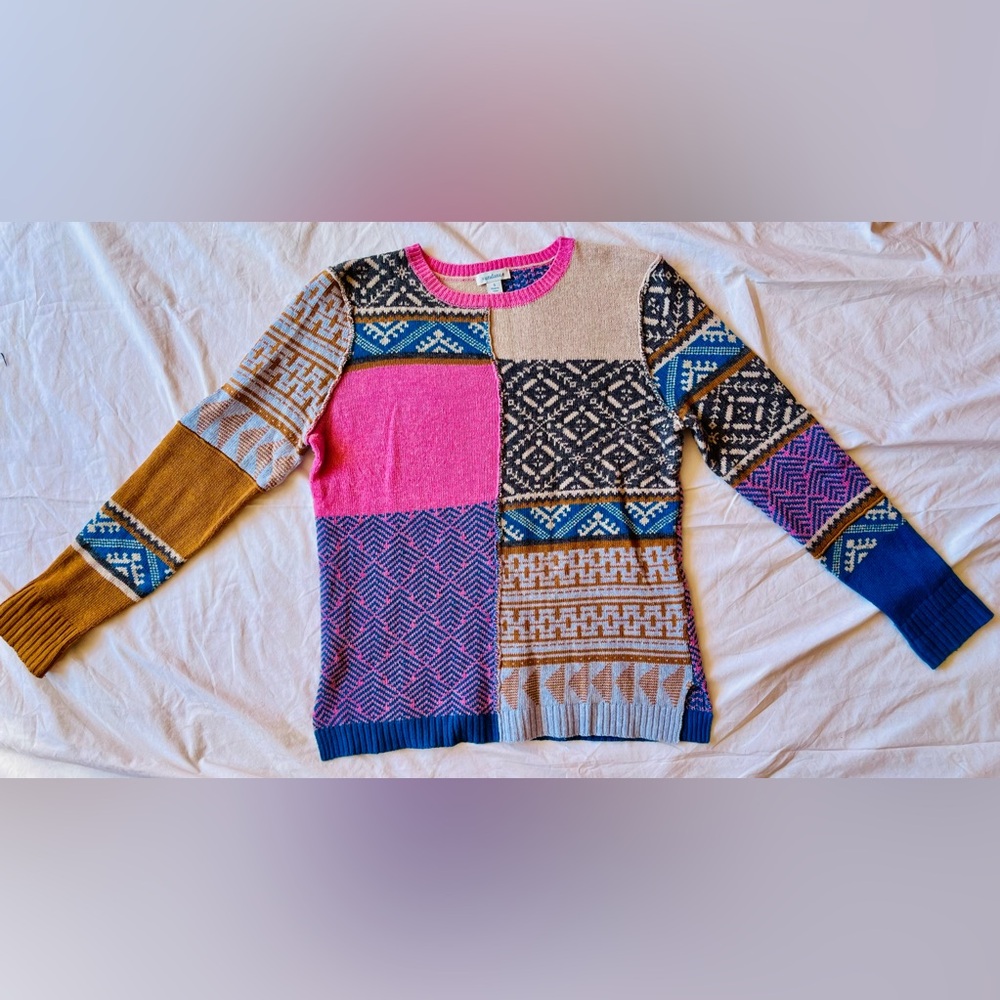 Sundance Fields of Fair patchwork sweater